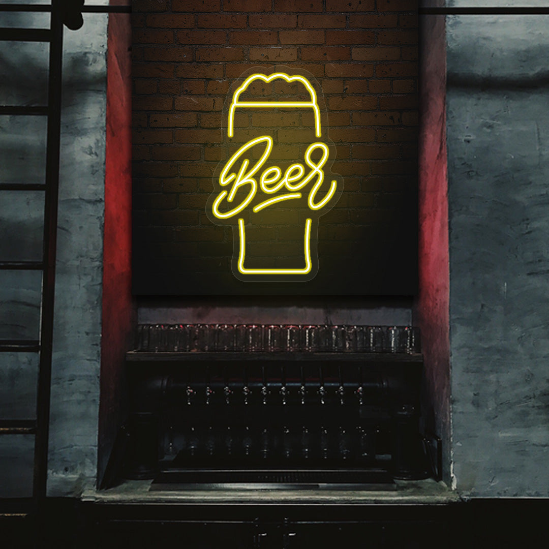Beer Glass Neon Sign | CNUS015872 | Yellow