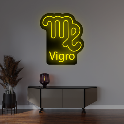 Virgo Zodiac Illuminated Sign