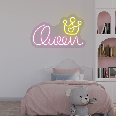Queen Crown Neon Sign | Pink