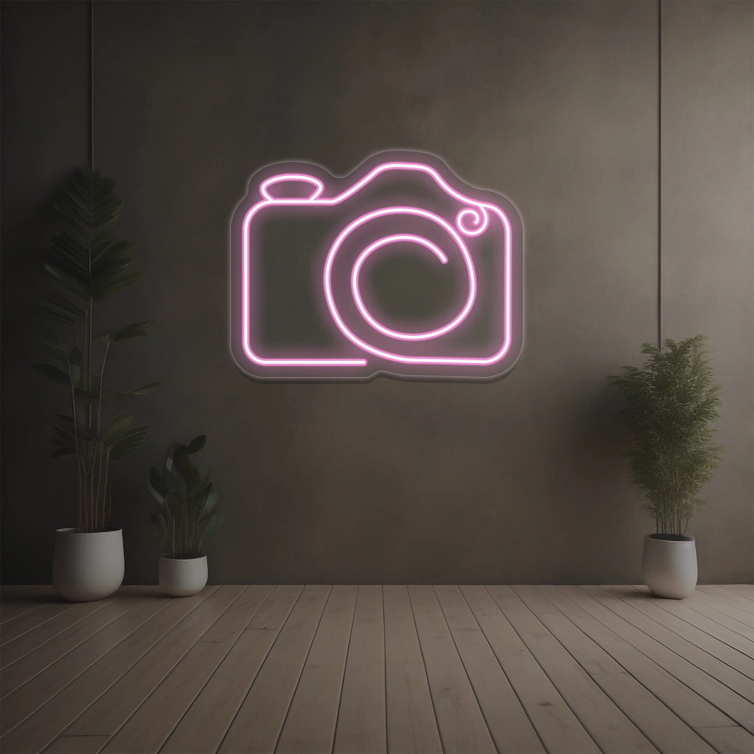 Simple Camera Neon Sign | pink