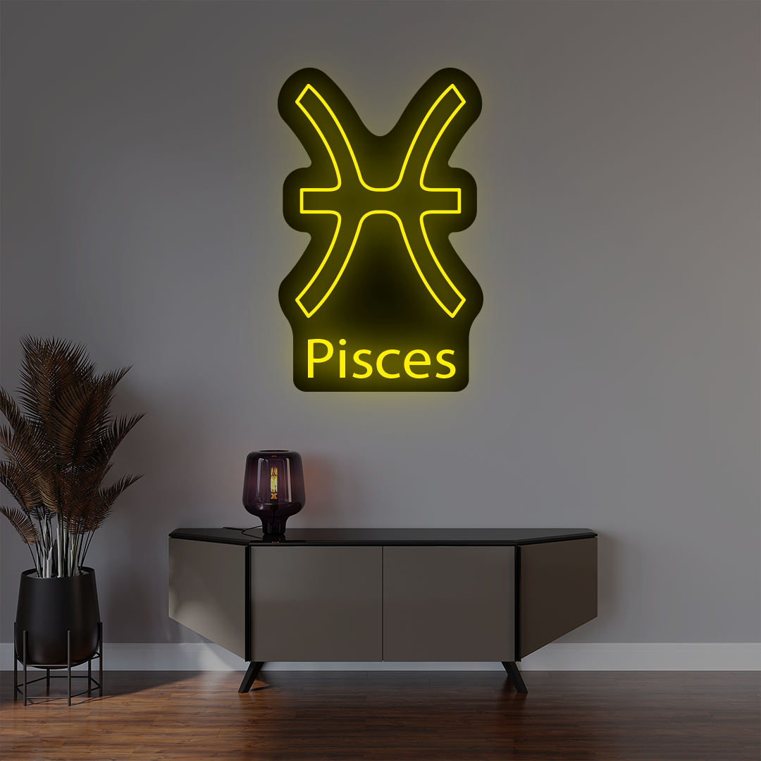 Pisces Zodiac Illuminated Sign