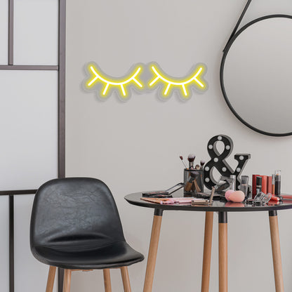 Eye Lashes Neon Sign | CNUS014322 | Yellow