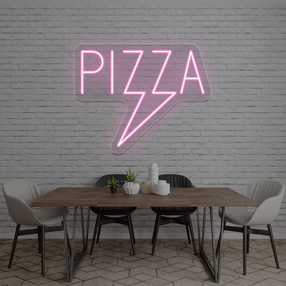 Pizza Bolt Neon Sign | Pink