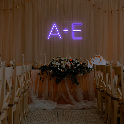 Personalized Wedding Name Initials Neon Sign