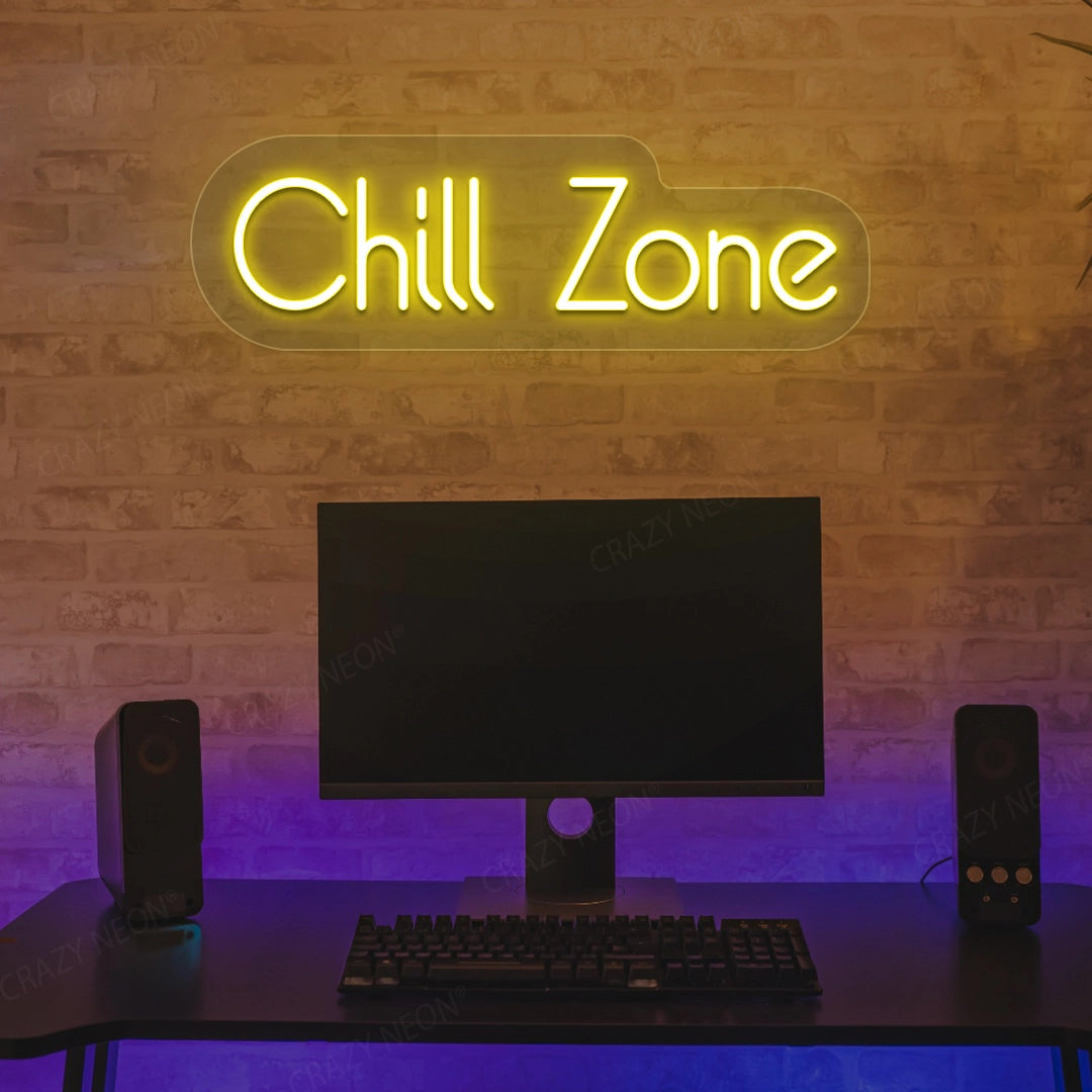 Chill Zone Neon Sign | Yellow