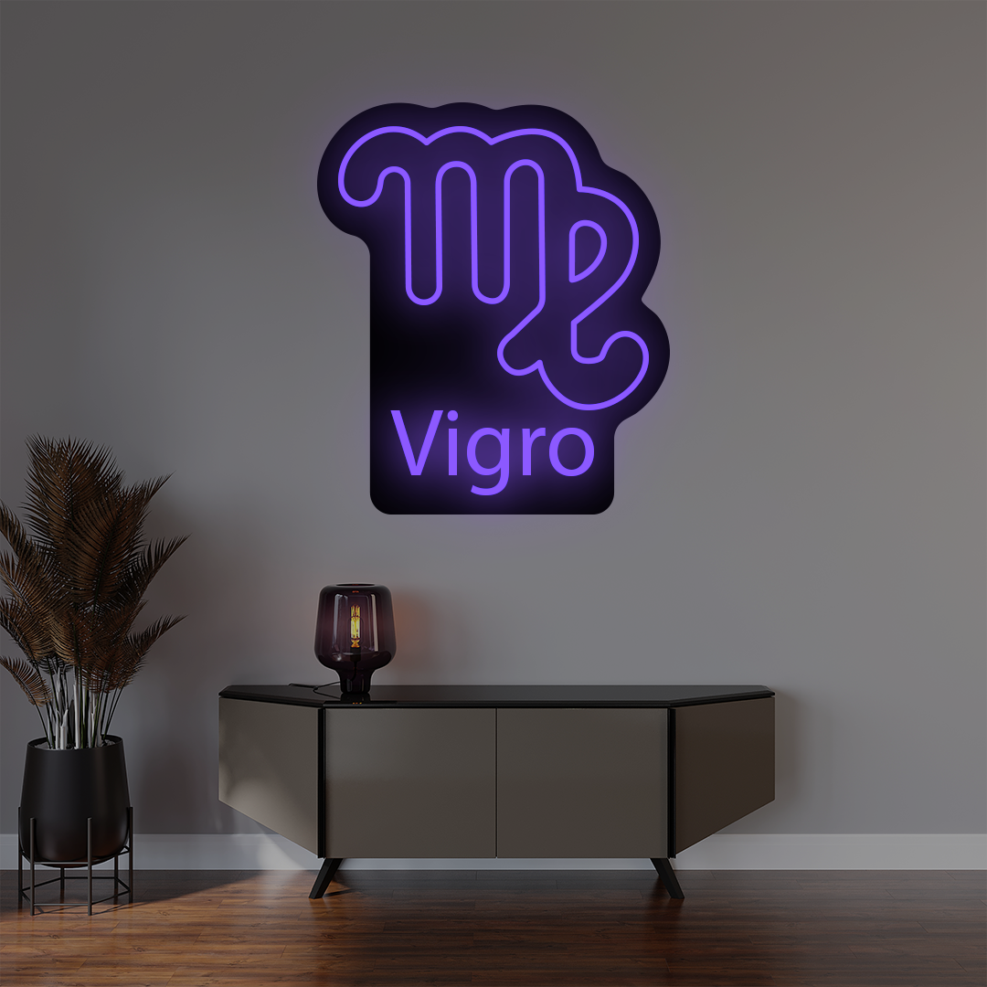 Virgo Zodiac Illuminated Sign