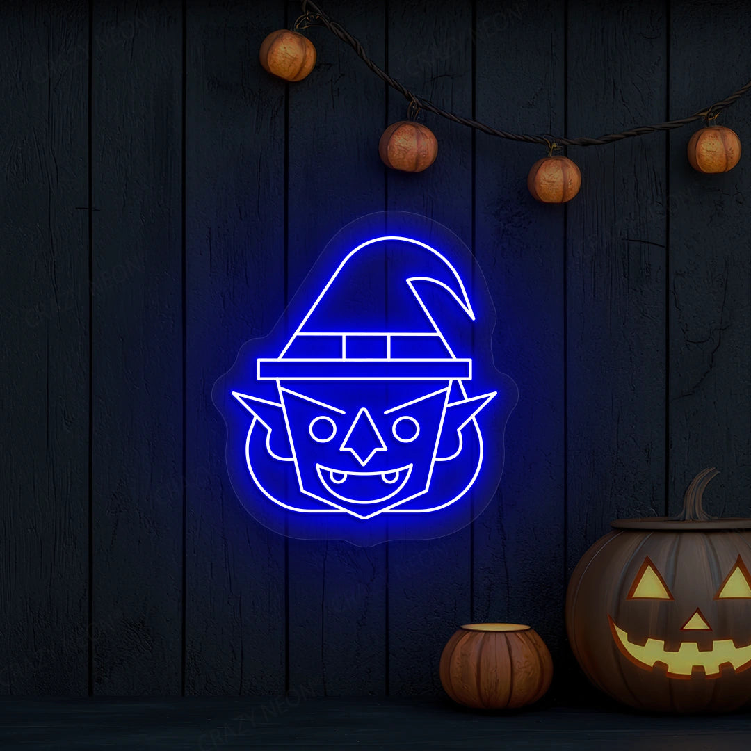 Vampire Witch Neon Sign | Blue