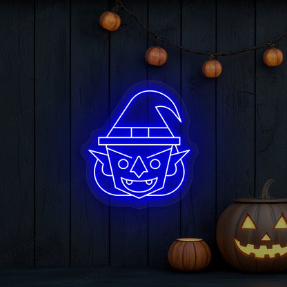 Vampire Witch Neon Sign | Blue