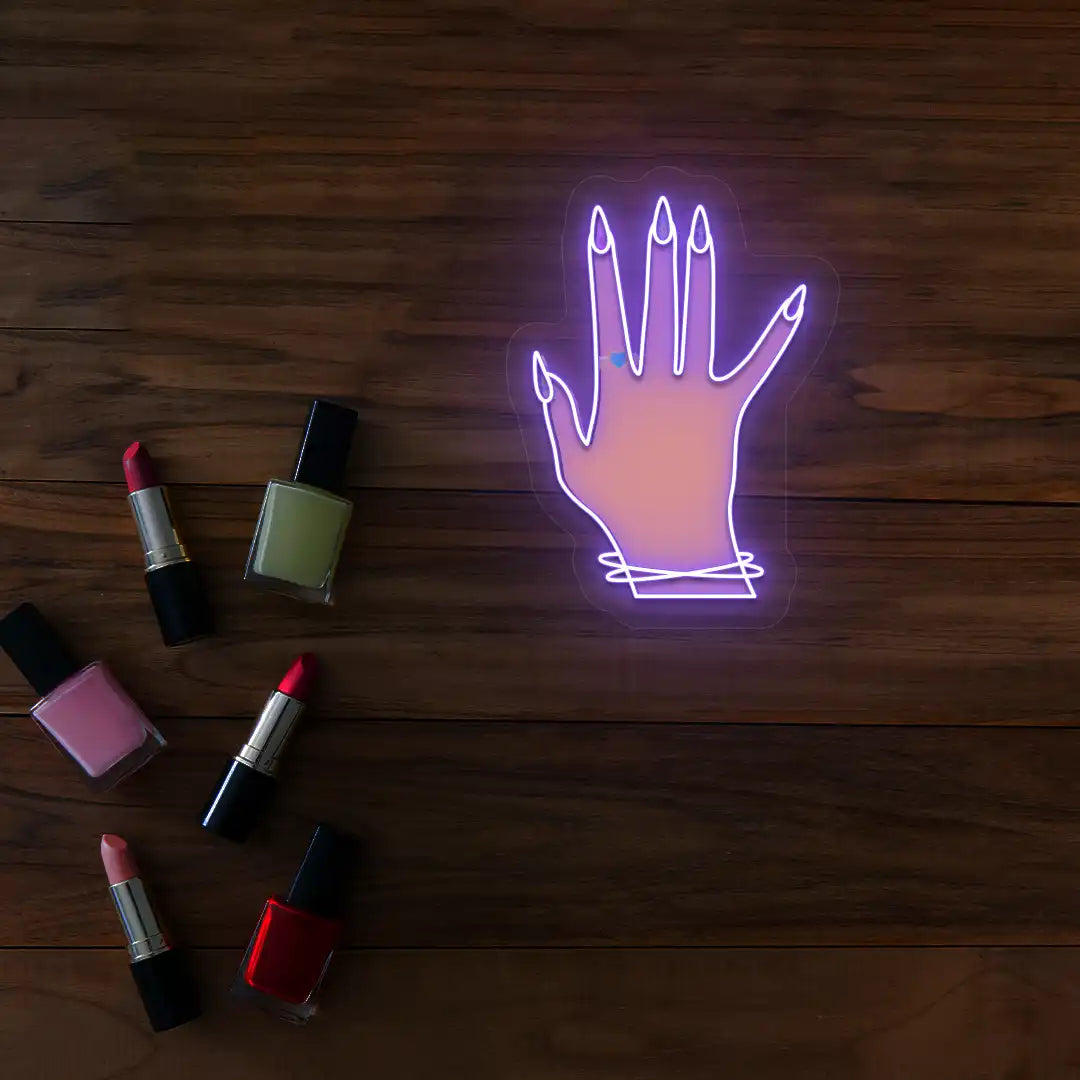 Nail Game Strong Neon Artwork in Purple color