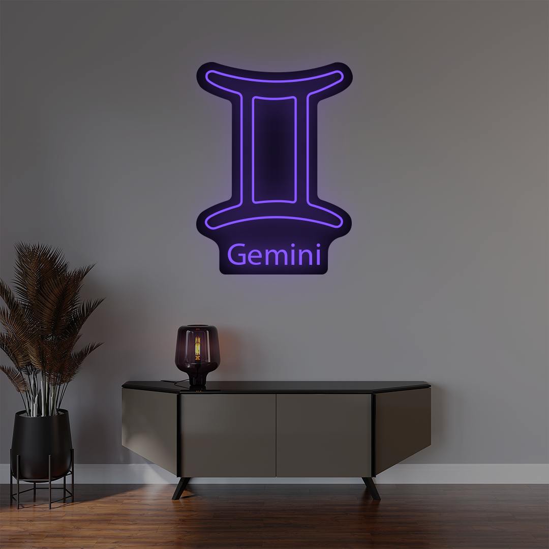 Gemini Zodiac Illuminated Sign