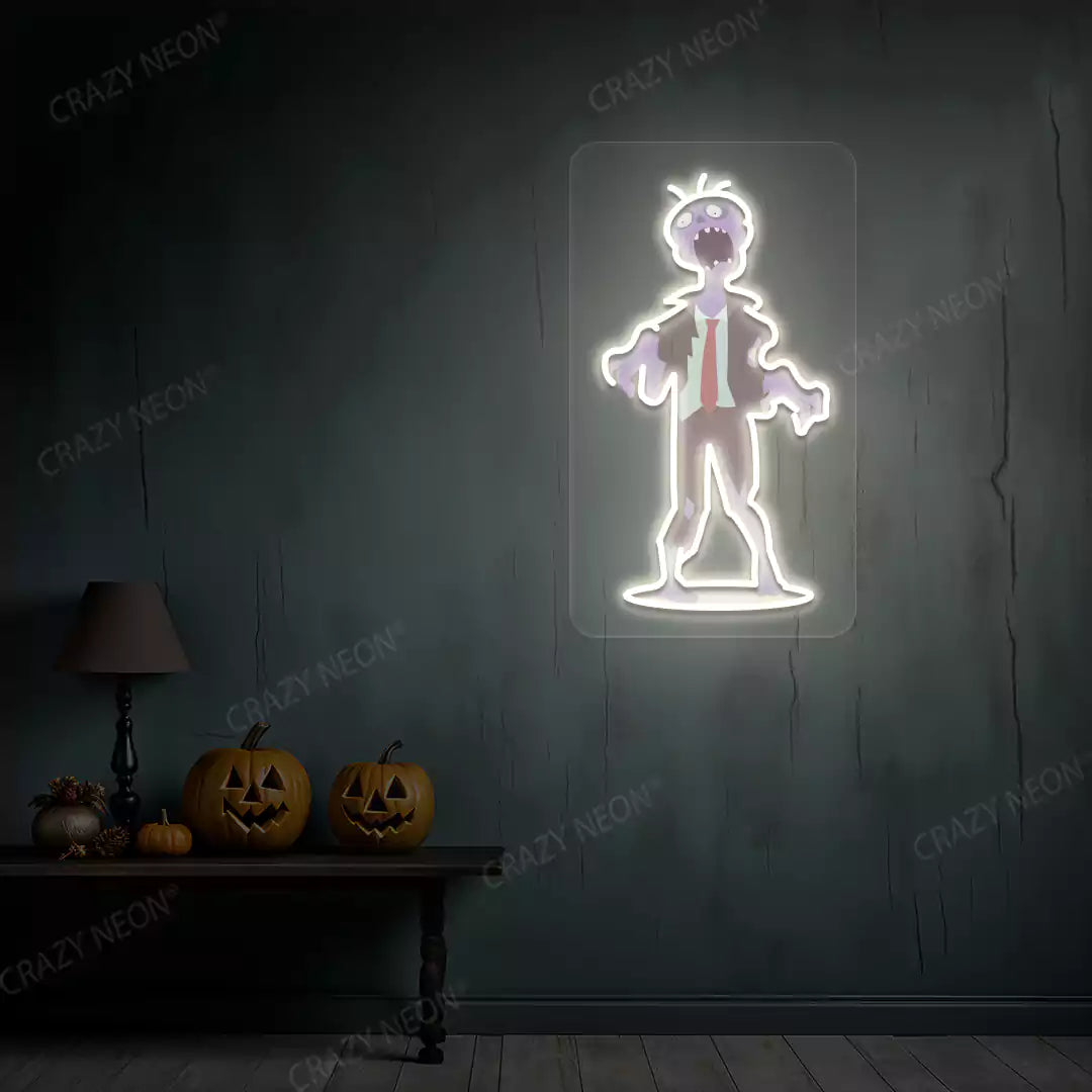 Office Zombie Neon Artwork | warmwhite