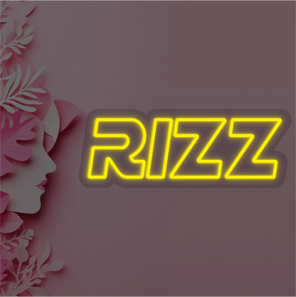 RIZZ Neon Sign | Yellow