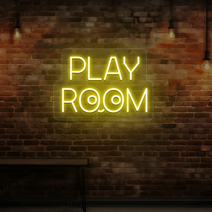 Play Room Eyes Neon Sign | Yellow