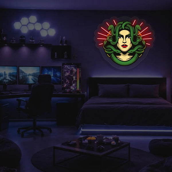 Medusa Head Snake Neon Artwork Sign