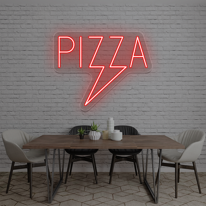 Pizza Bolt Neon Sign | Red