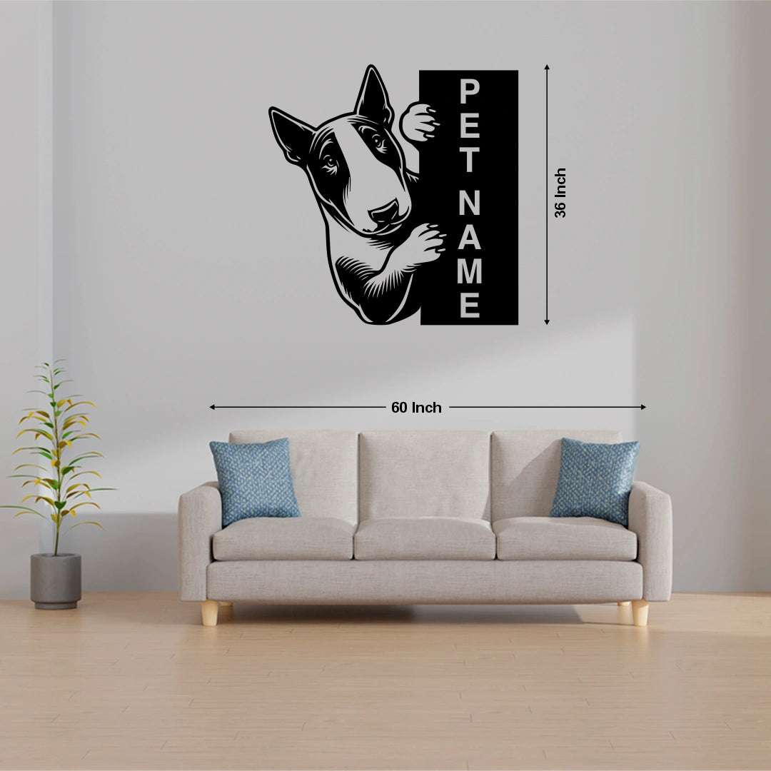 Bull Terrier Pet Personalized Metal Monogram size referene