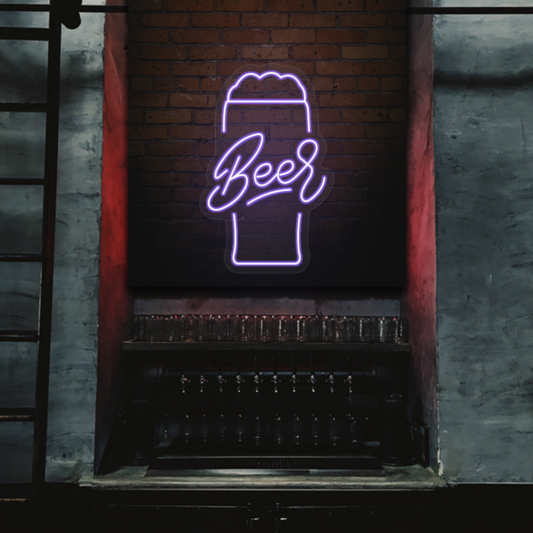 Beer Glass Neon Sign | CNUS015872 | Purple