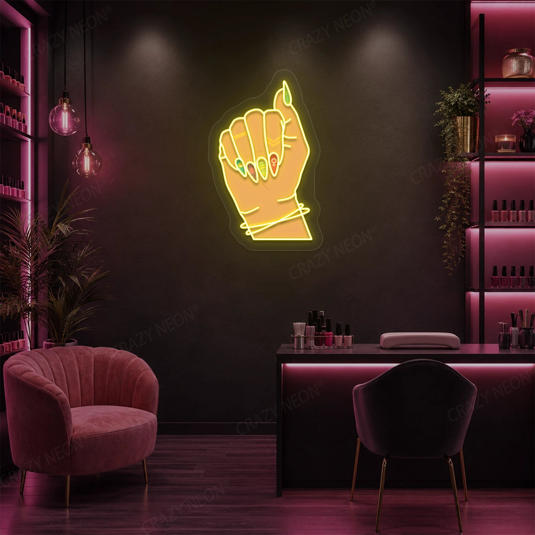 Nailed It Neon Artwork in Yellow color