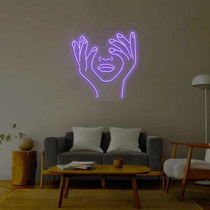 Aesthetic Face Neon Sign | CNUS014594 | Purple