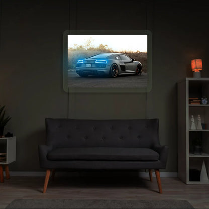 Grey R8 Backlight Neon Artwork | Iceblue
