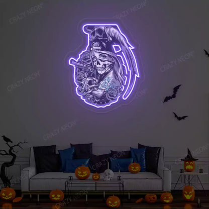 Deadly Diva Grenade Neon Artwork | Purple