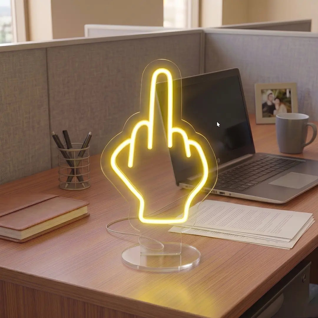 F OFF Mini Neon Sign in Yellow neon