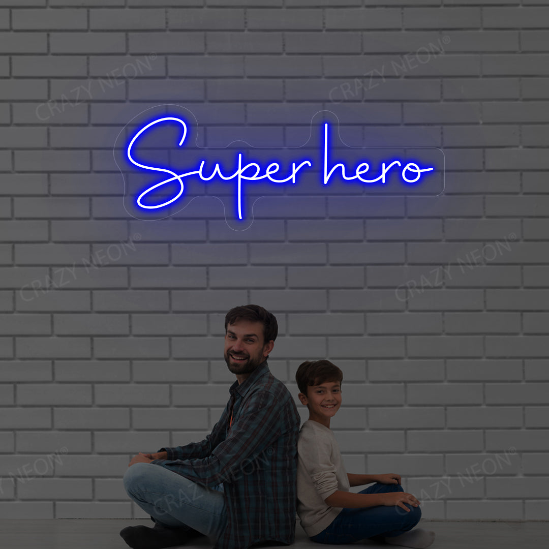 Superhero Neon Sign | Blue