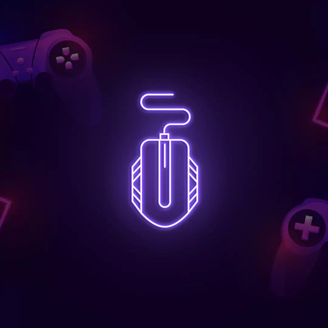 Mouse Neon Sign in purple color