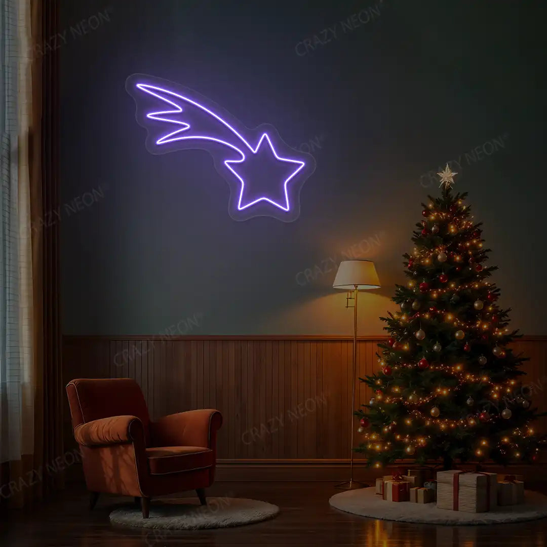 Shooting Star Neon Sign | Purple