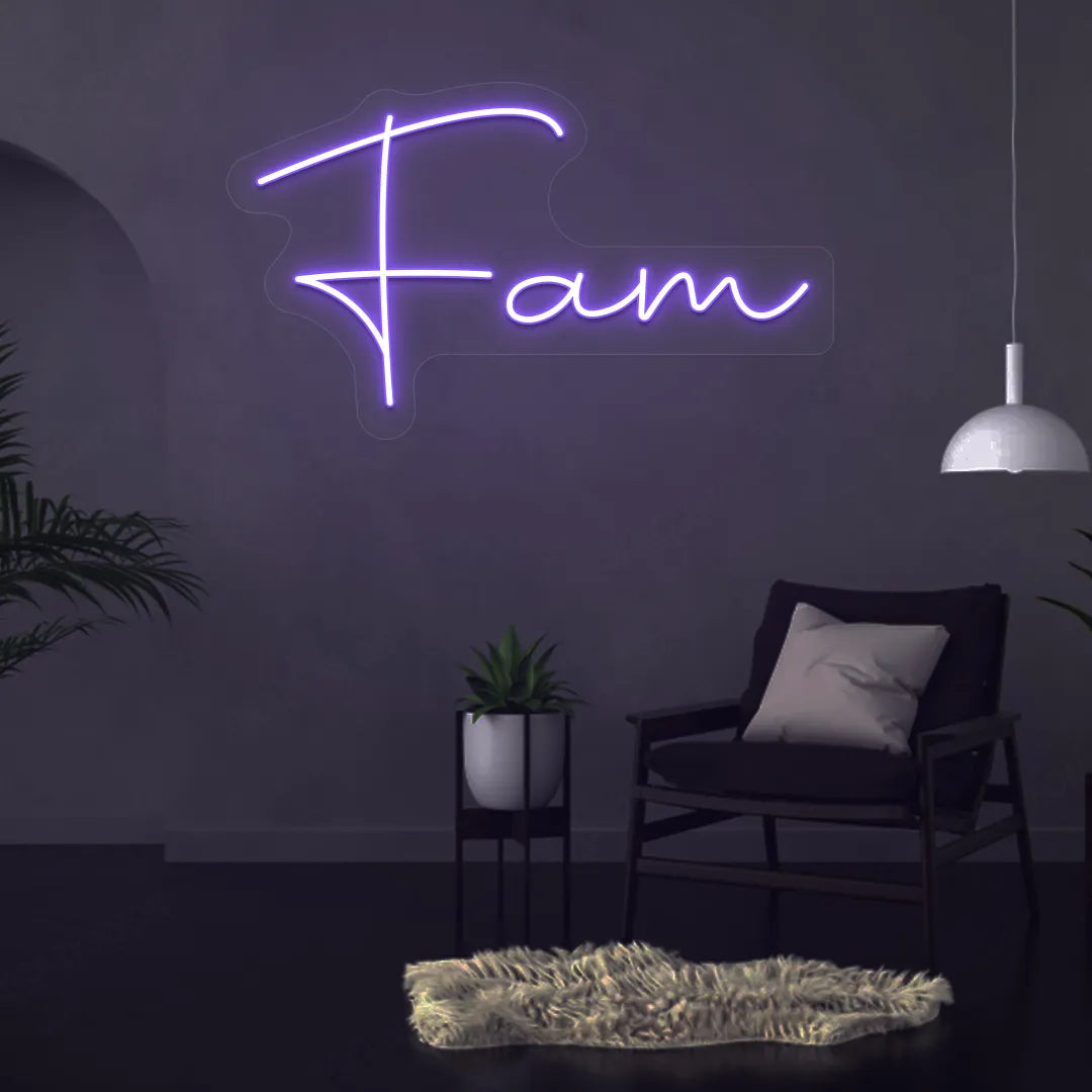 Fam Neon Sign | Purple