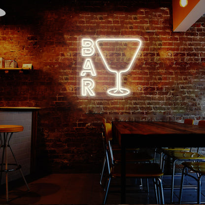 Bar and Glass Neon Sign