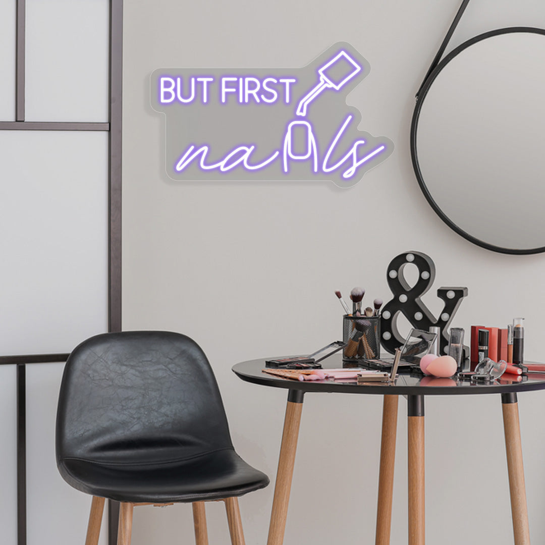 But Nails First Neon Sign | CNUS012930 | Purple
