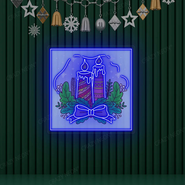 Christmas Candle Illuminated Sign