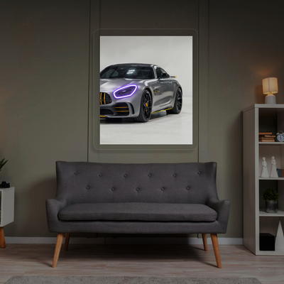 AMG GT Headlight Neon Artwork | Purple
