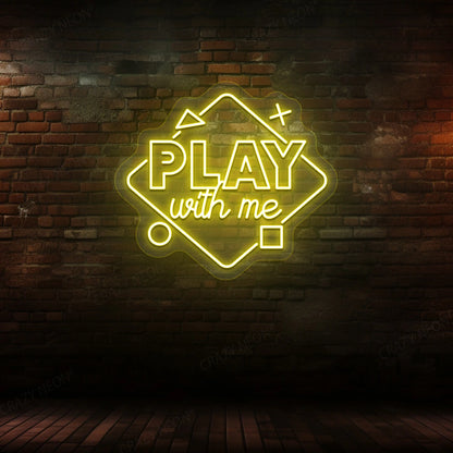 Play With Me Neon Sign | Yellow