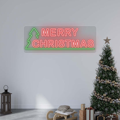 Merry Christmas With Christmas Tree Neon Sign | CNUS024737 | Red