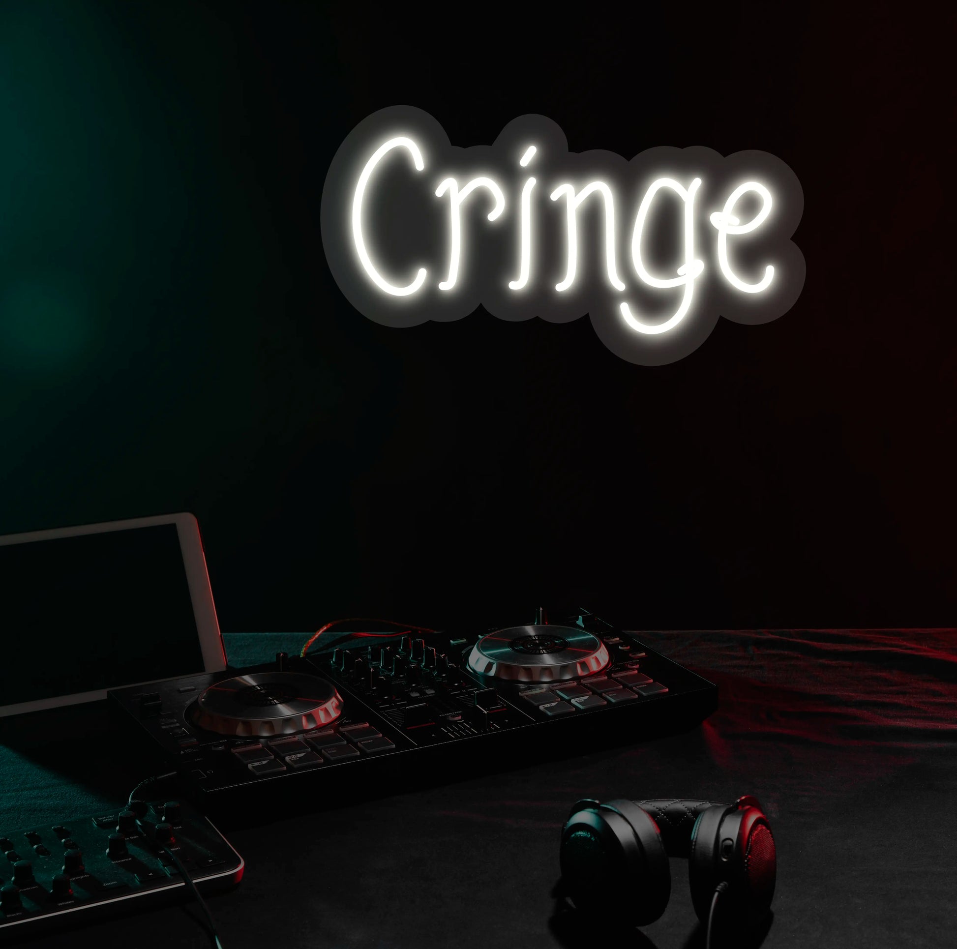 Cringe Neon Sign | White