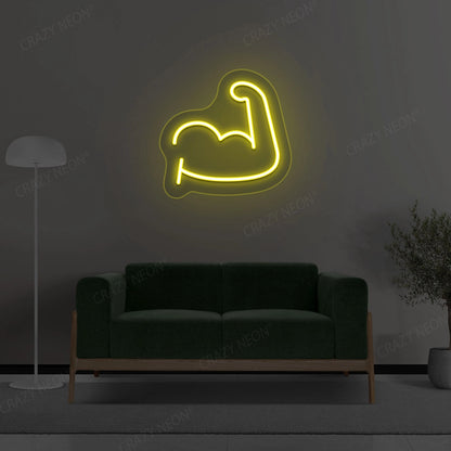 Muscular Hand Neon Sign | Yellow