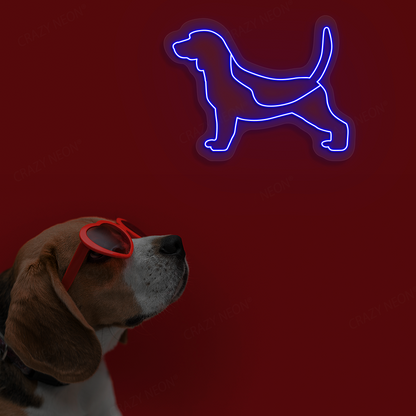 Beagle LED Neon Sign | Blue