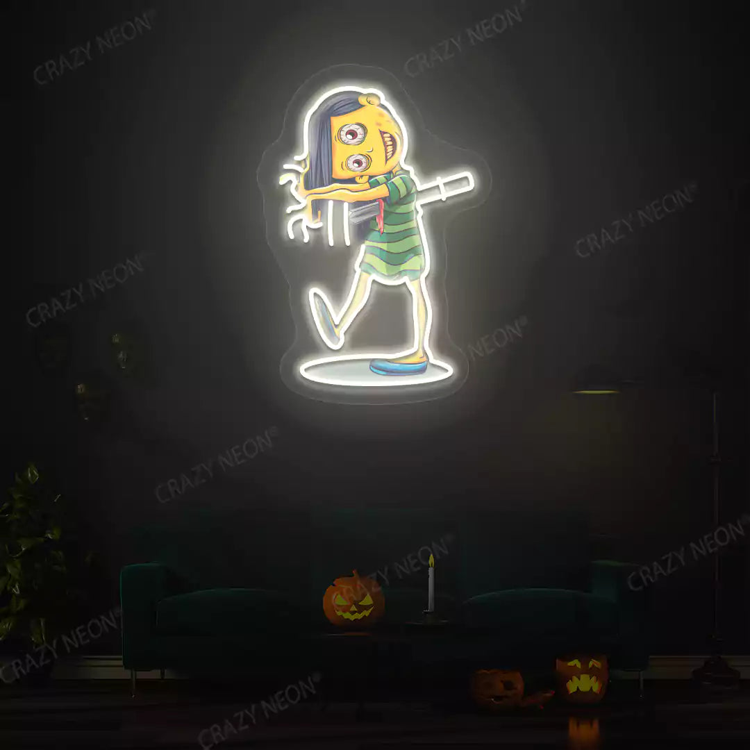 Demoness Neon Artwork | White