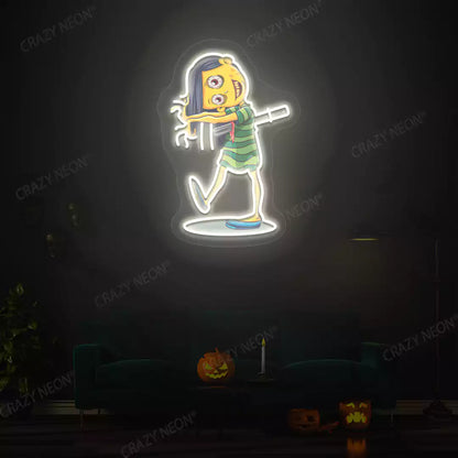 Demoness Neon Artwork | White