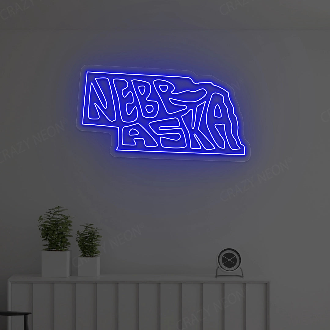 Nebraska Led Sign Shop NEBRASKA Map LED Neon Sign for Cozy Homes – Crazy Neon