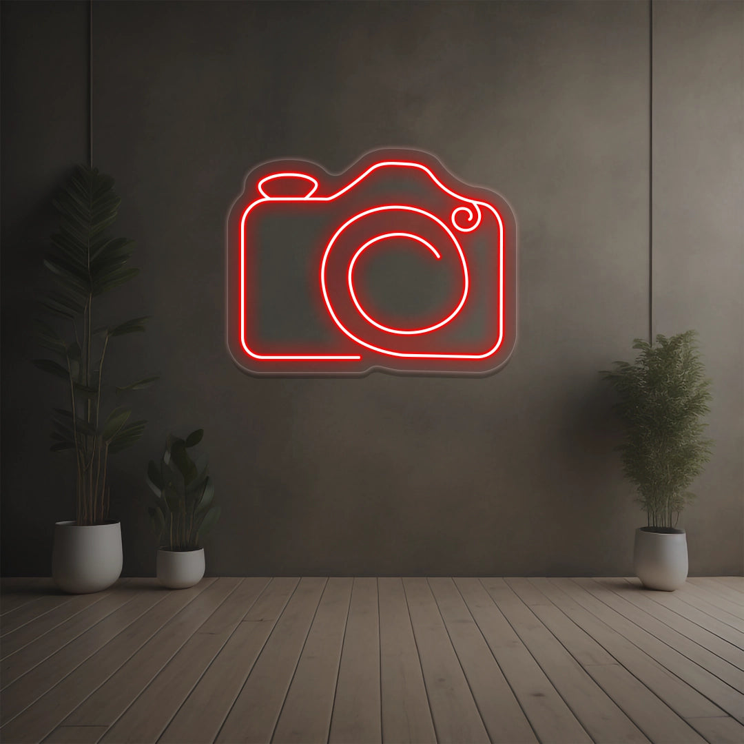 Simple Camera Neon Sign | Red