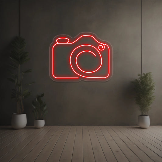 Simple Camera Neon Sign | Red