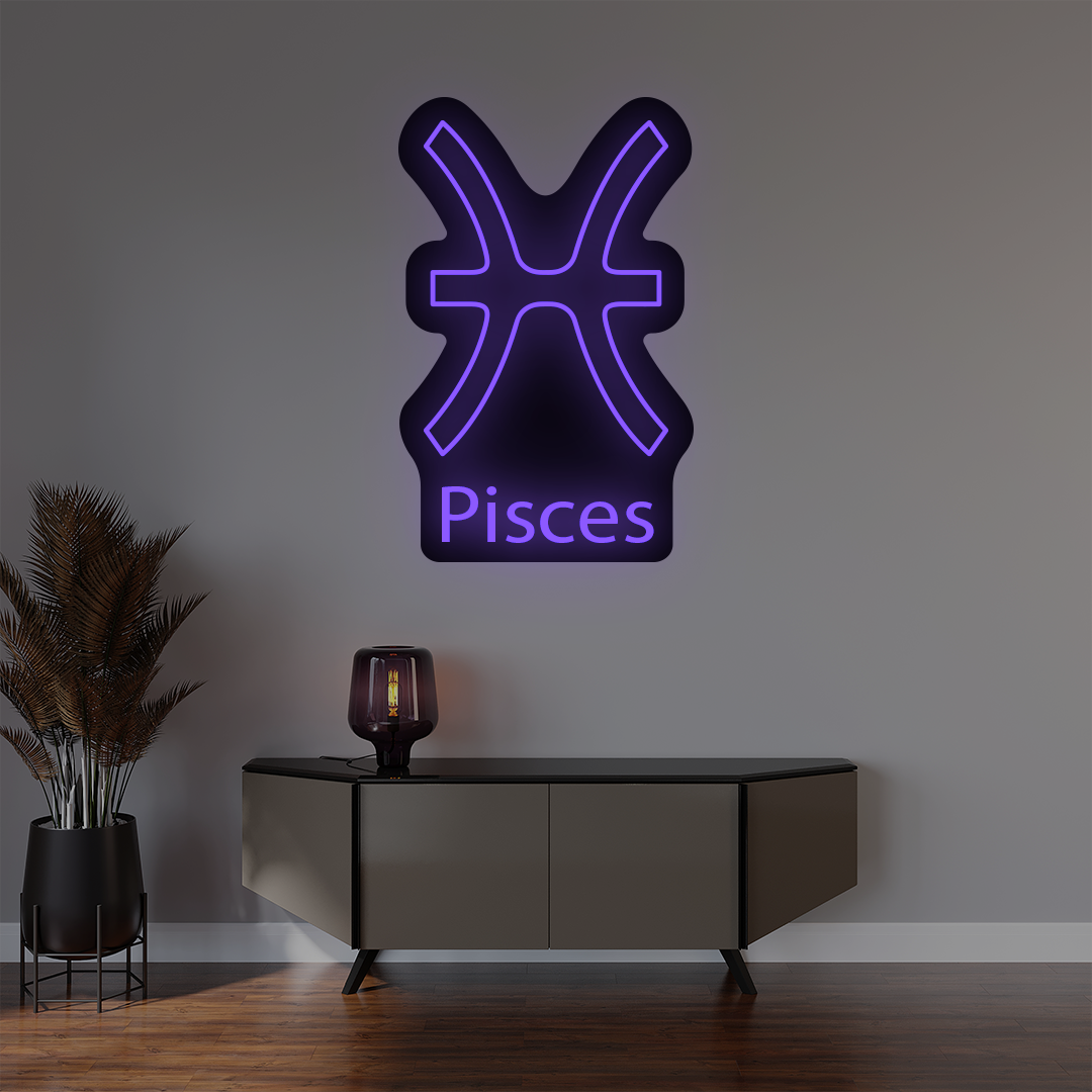 Pisces Zodiac Illuminated Sign