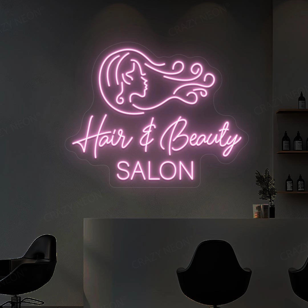 Hair & Beauty Salon Neon Sign | Pink