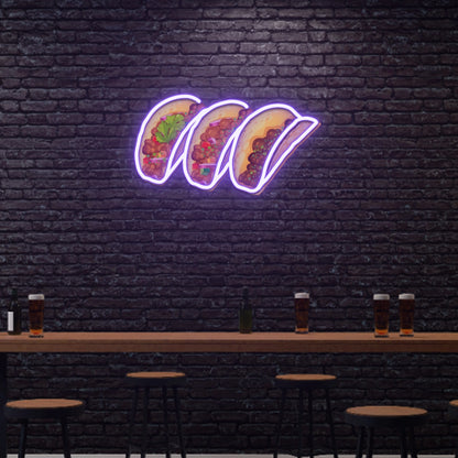 Tacos Neon Sign Artwork | Purple 