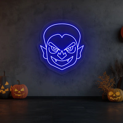Haunted Vampire Neon Sign | Blue