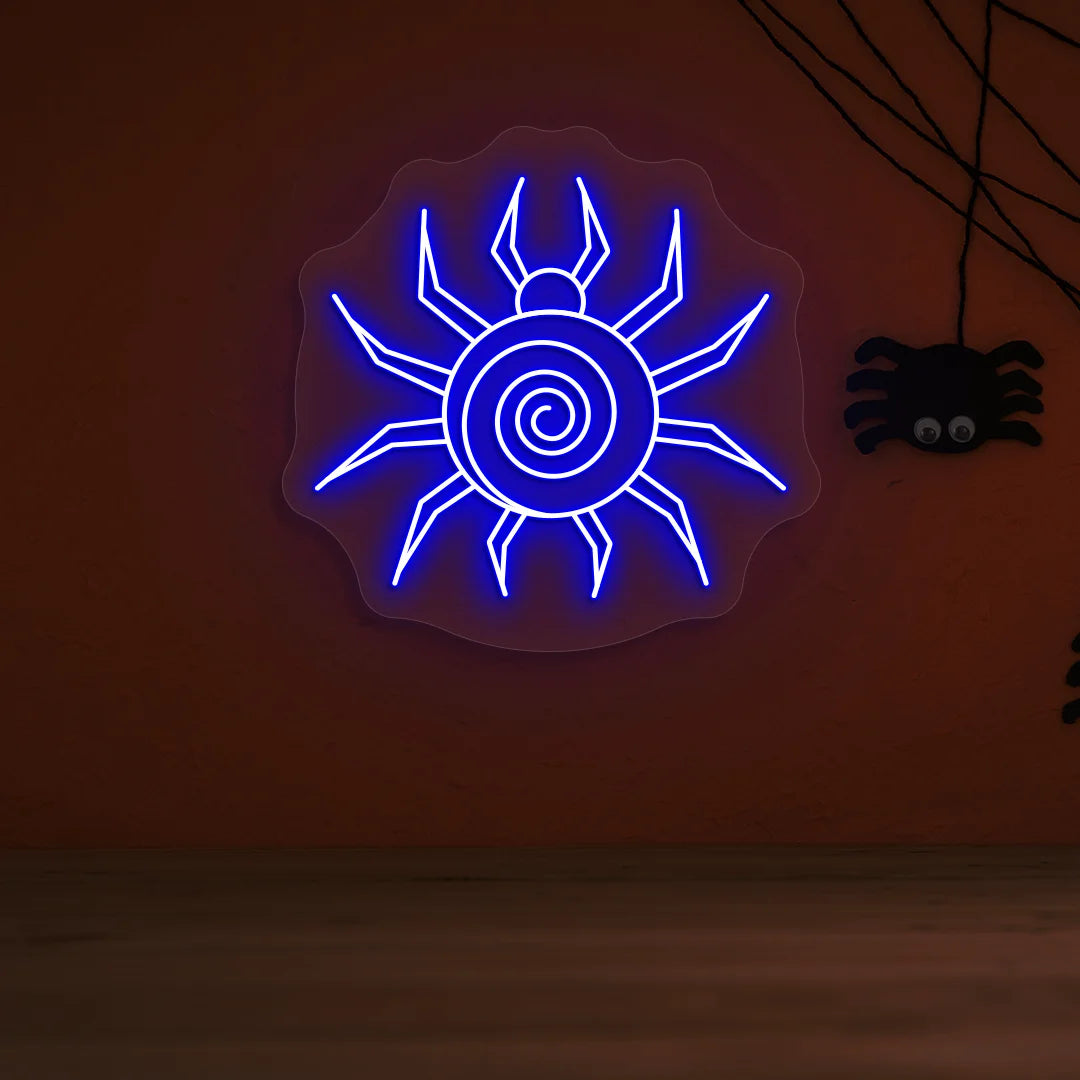 Spiral Spider Neon Sign | Blue