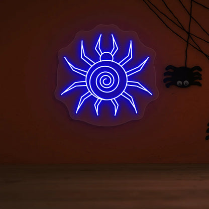 Spiral Spider Neon Sign | Blue